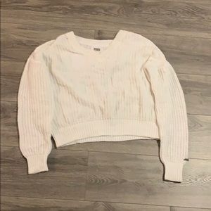 VS pink white knit sweater